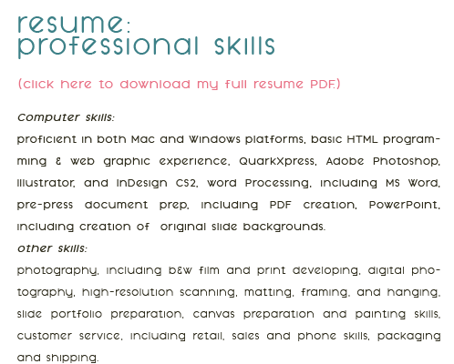 Resume - Professional Skills